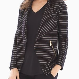 🔥 New! Soma French Terry Zipper Detail Jacket Gold Glitz Stripe🔥